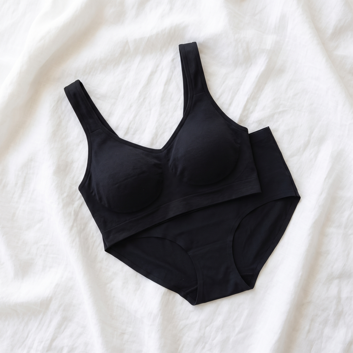 QuietFrame bra and brief set folded as a pair