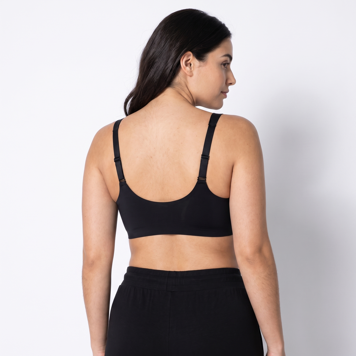 The Support & Lift V-Neck Bra in Black — back