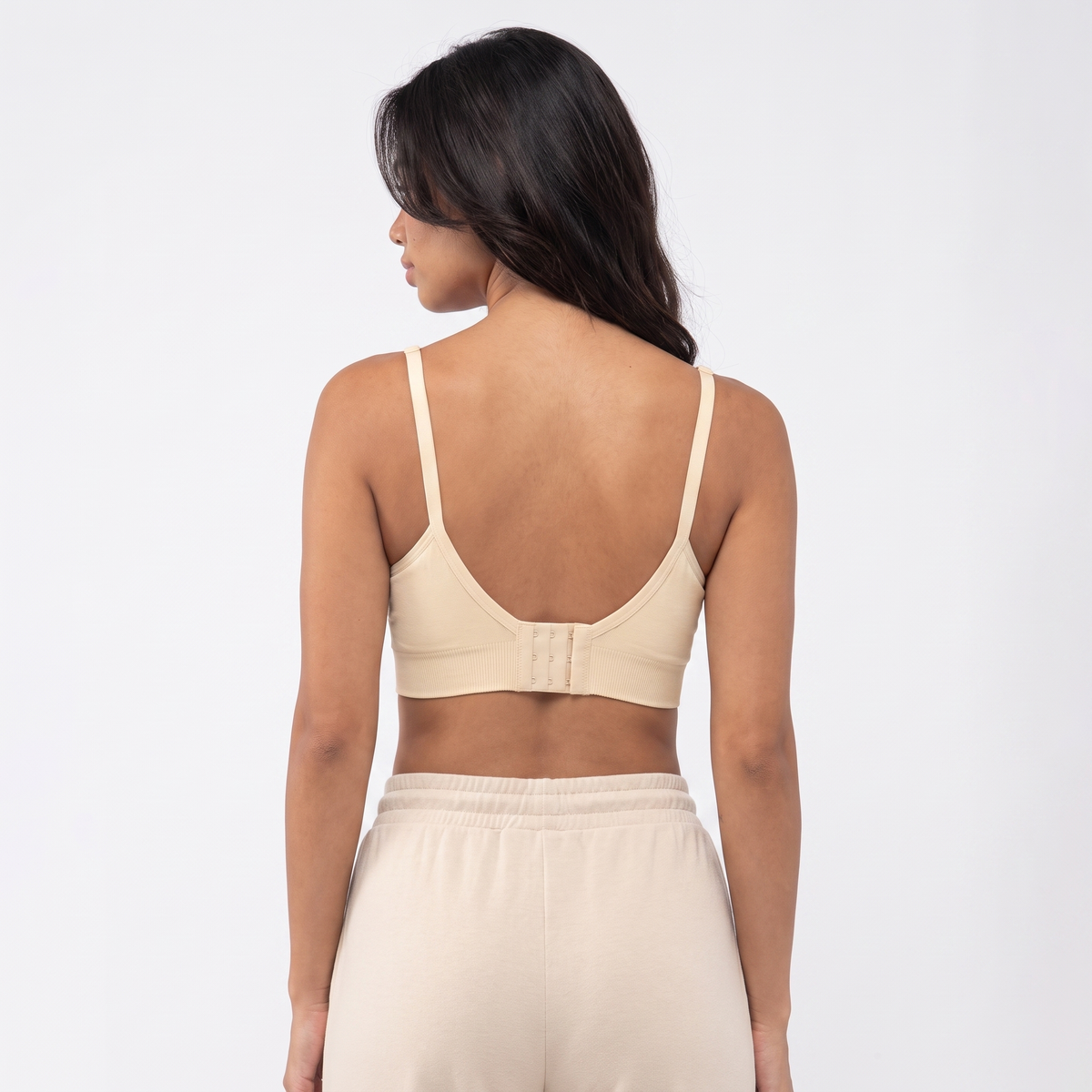 The Full Coverage Comfort Bra in Sand — back