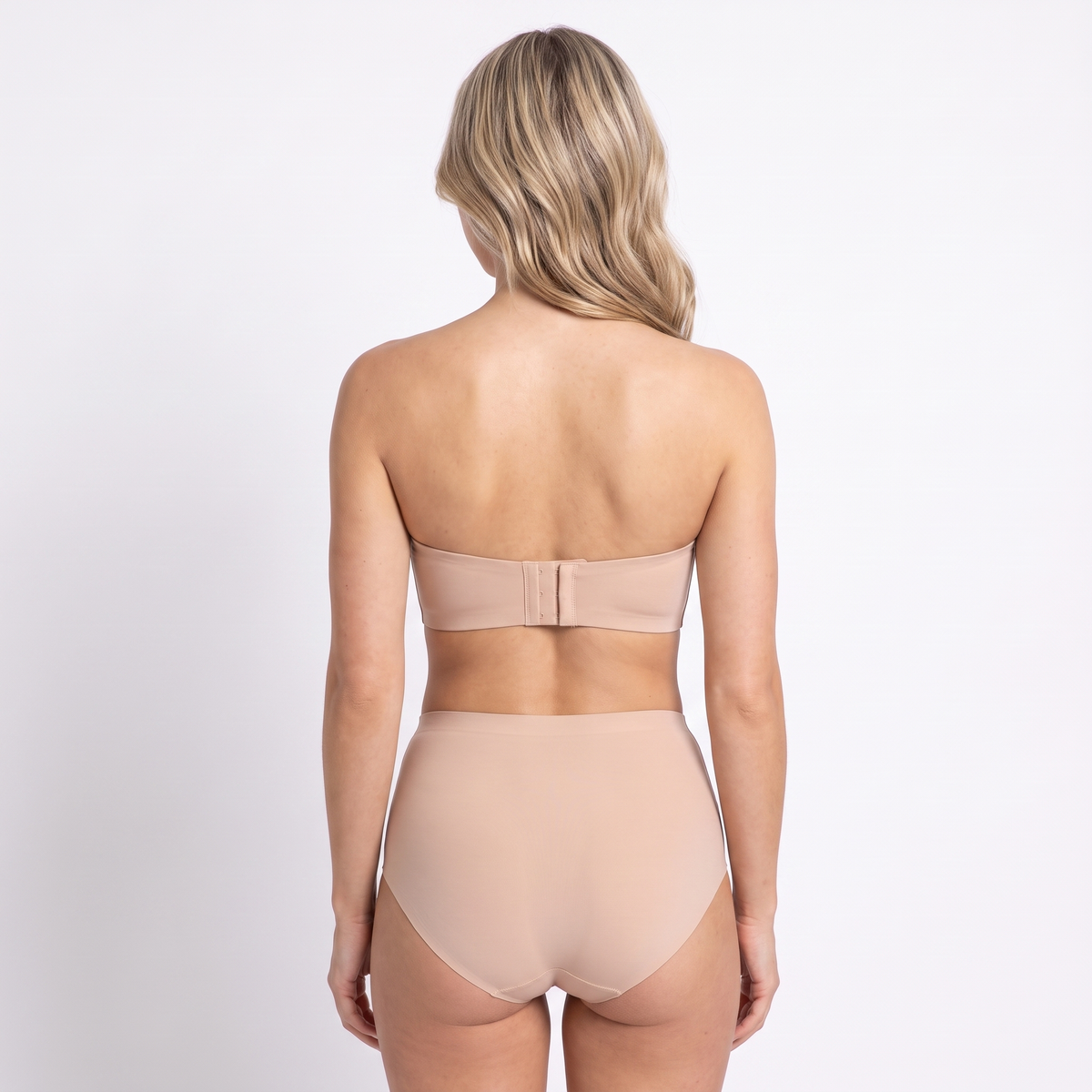 The Invisible Strapless QuietFrame Set — back view (Nude)