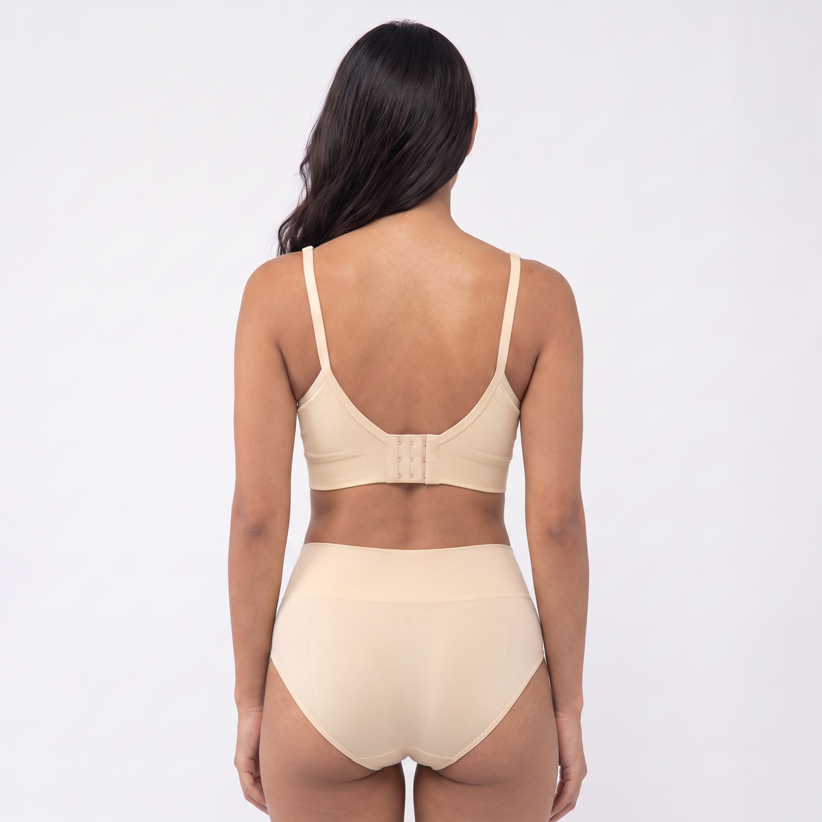 The Full Coverage Comfort QuietFrame Set — back view (Sand)