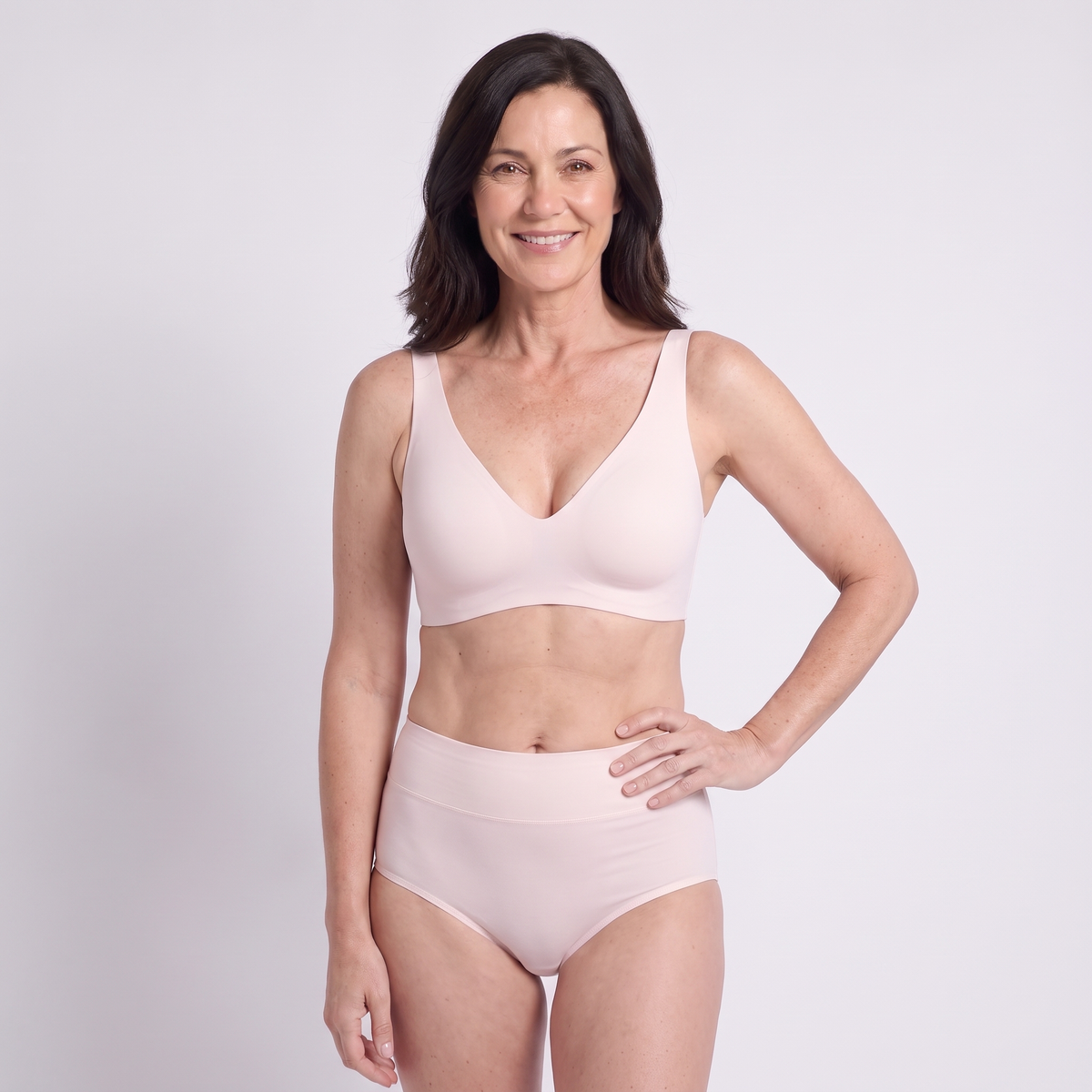 The Deep V QuietFrame Set in Light Pink